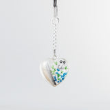 Fur Keepsake Pendant with Paw Prints and Flowers