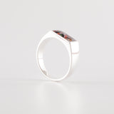 Memorial Signet Ring with Ashes and Fire Opal