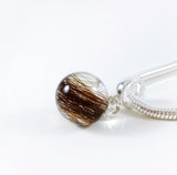 Memorial Sphere Charm with Lock of Hair