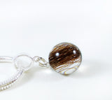 Memorial Sphere Charm with Lock of Hair