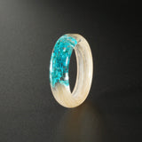 Lock of Hair Ring with Turquoise Flowers