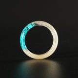 Lock of Hair Ring with Turquoise Flowers