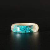 Lock of Hair Ring with Turquoise Flowers
