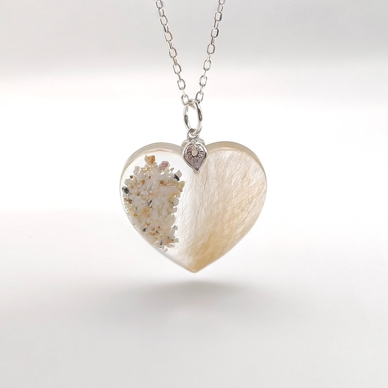 Heart Shaped Pendant with Lock of Hair Ashes