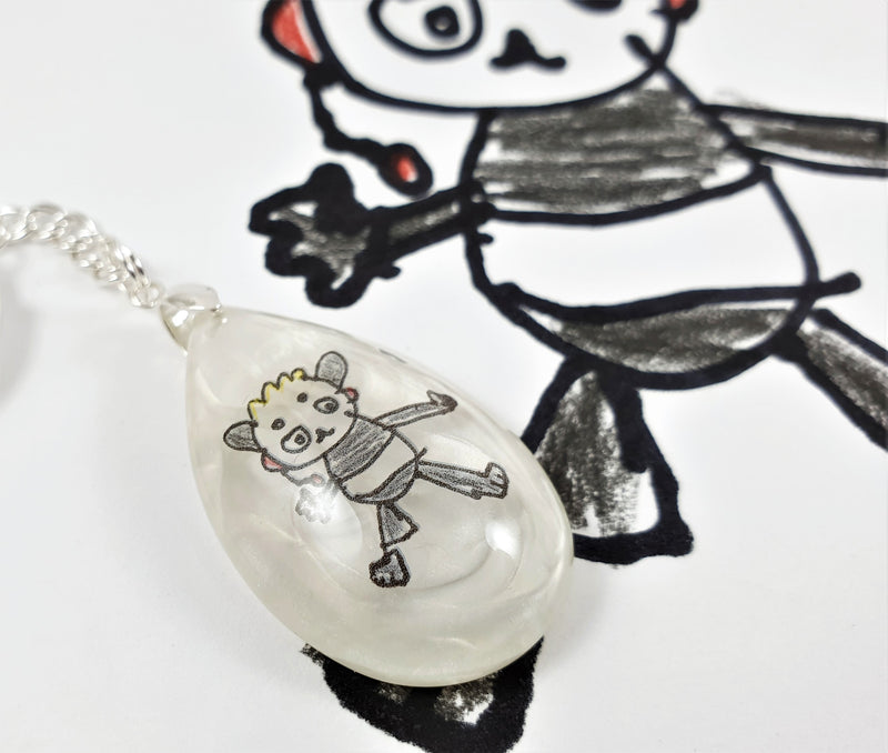 Custom Child’s Drawing Keepsake Pendant or Keyring
