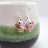 Hair Keepsake Heart Dangle Earrings