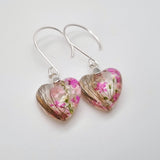 Hair Keepsake Heart Dangle Earrings
