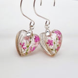 Hair Keepsake Heart Dangle Earrings
