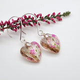 Hair Keepsake Heart Dangle Earrings