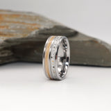 Tungsten Double Channel Ring with Ashes or Hair