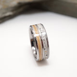 Tungsten Double Channel Ring with Ashes or Hair