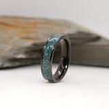 Black Plated Tungsten Ashes Memorial Channel Ring