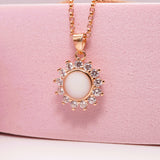 Round Halo Breastmilk Necklace