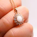 Round Halo Breastmilk Necklace