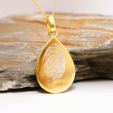 Hair Keepsake Teardrop Pendant with Forget Me Not