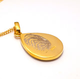 Hair Keepsake Teardrop Pendant with Forget Me Not