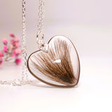 Clear Heart Hair Keepsake Necklace