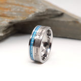 Engraved Offset Channel Hair or Ashes Memorial Ring