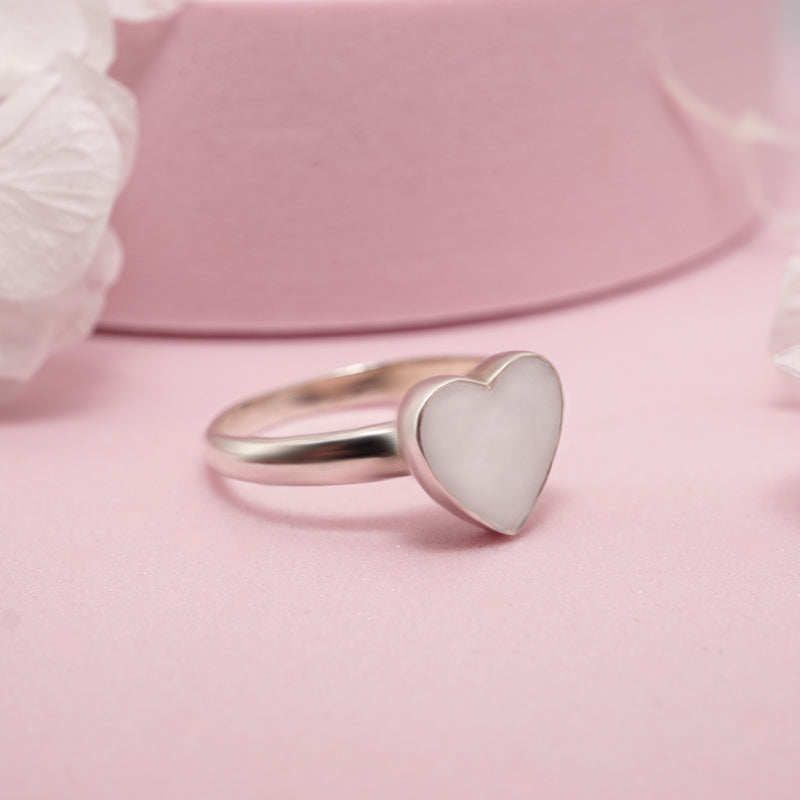 Heart Shaped Breastmilk Ring - Sterling Silver or 9ct Gold