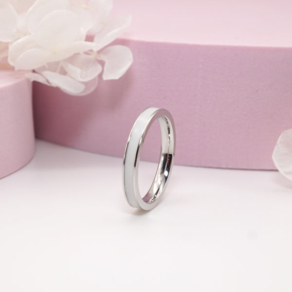 Sterling Silver Breastmilk Keepsake Inlay Ring