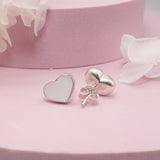 Breastmilk Heart Stud Earrings – Sterling Silver / 9ct Yellow Gold