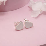 Breastmilk Heart Stud Earrings – Sterling Silver / 9ct Yellow Gold
