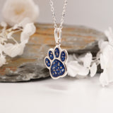 Sterling Silver Paw Print Ashes Pendant