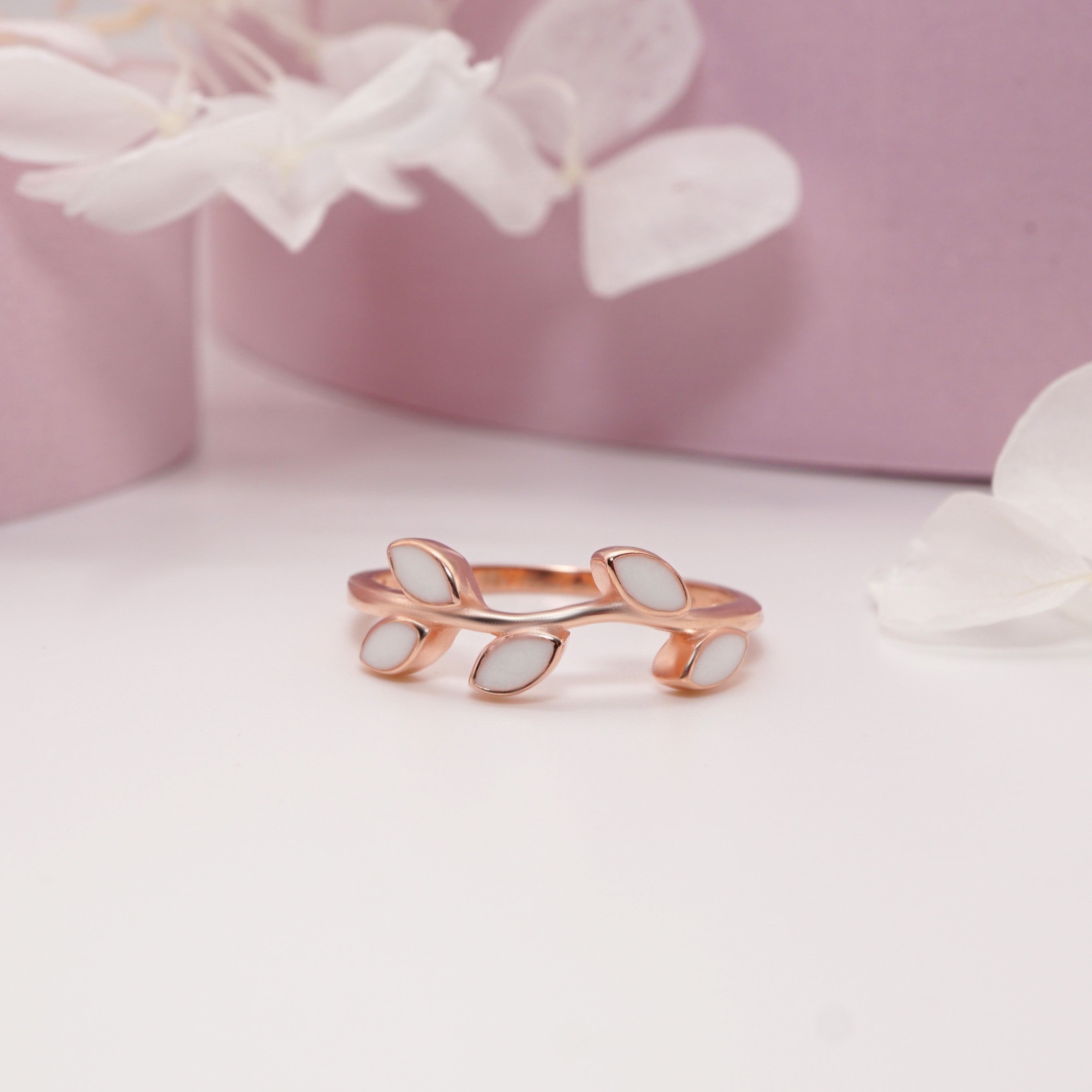 Leaf Branch Breastmilk Keepsake Ring