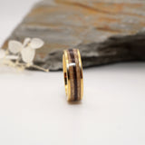 Hair Keepsake Gold Tungsten Channel Ring