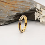 Lock of Hair Gold Tungsten Channel Ring