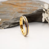 Lock of Hair Gold Tungsten Channel Ring