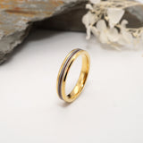 Lock of Hair Gold Tungsten Channel Ring
