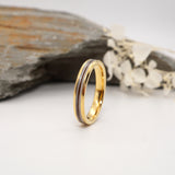 Lock of Hair Gold Tungsten Channel Ring