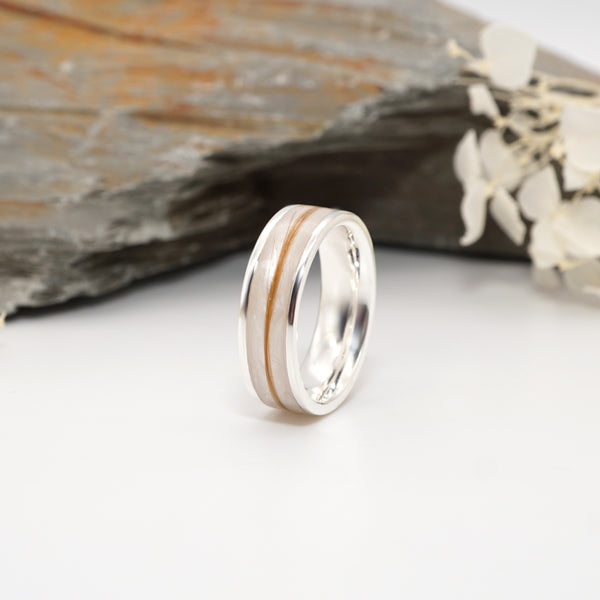 Lock of Hair Channel Ring – Sterling Silver