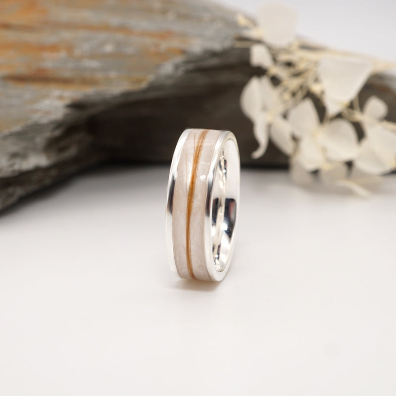 Lock of Hair Channel Ring – Sterling Silver
