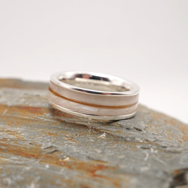 Lock of Hair Channel Ring – Sterling Silver