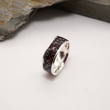 Wide Sterling Silver Cremation Ashes Ring