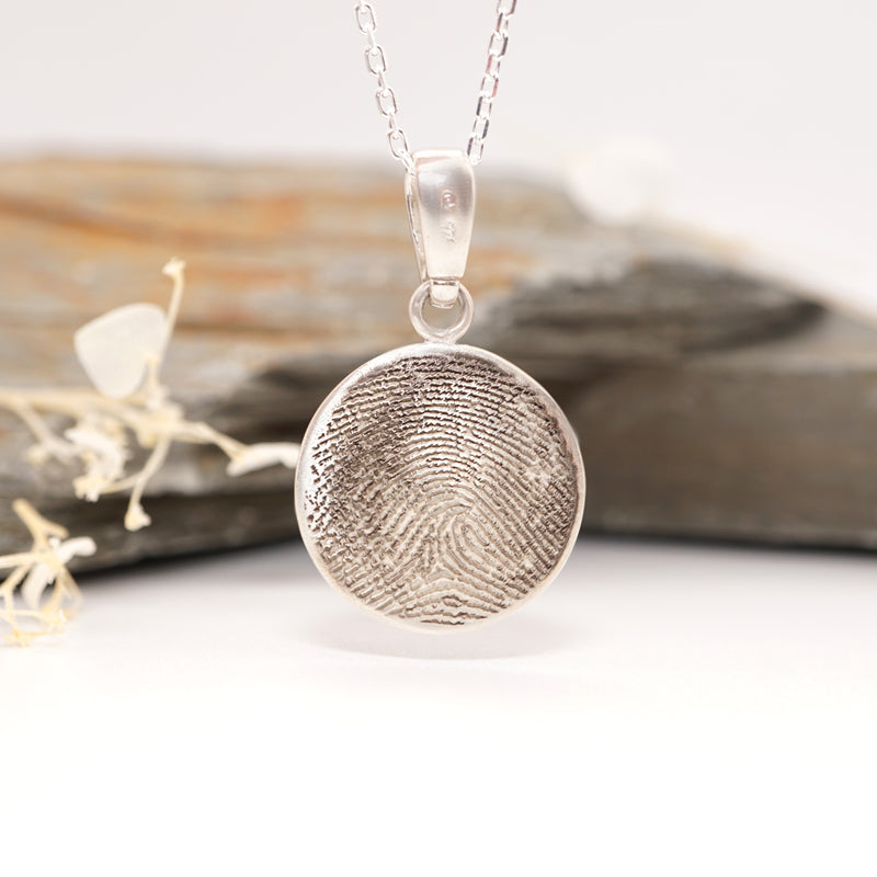 Sterling Silver Keepsake Pendant with Hair and Custom Engraved Back