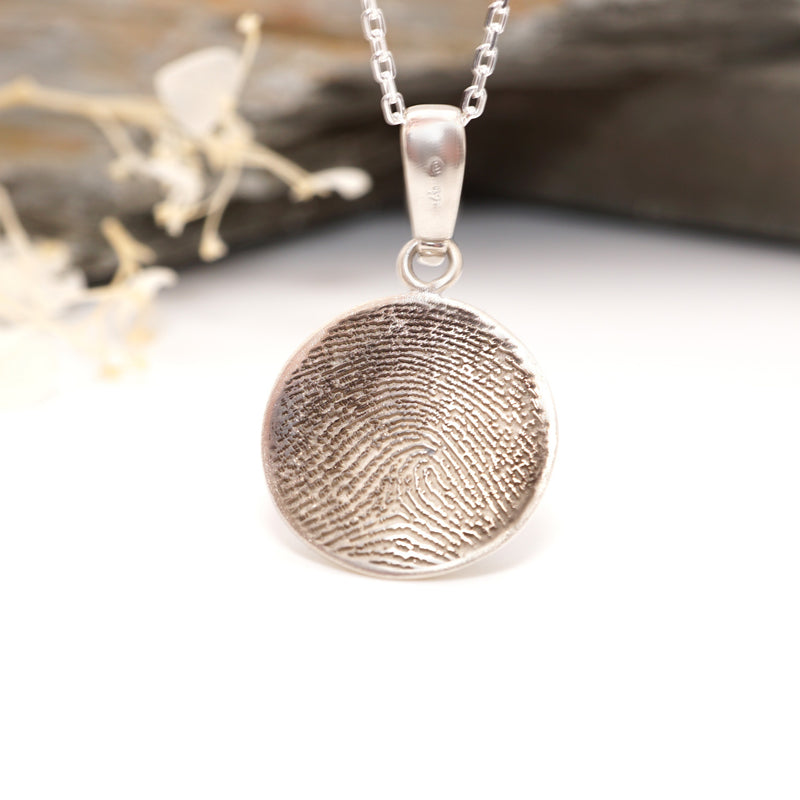 Sterling Silver Keepsake Pendant with Hair and Custom Engraved Back