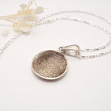 Sterling Silver Keepsake Pendant with Hair and Custom Engraved Back