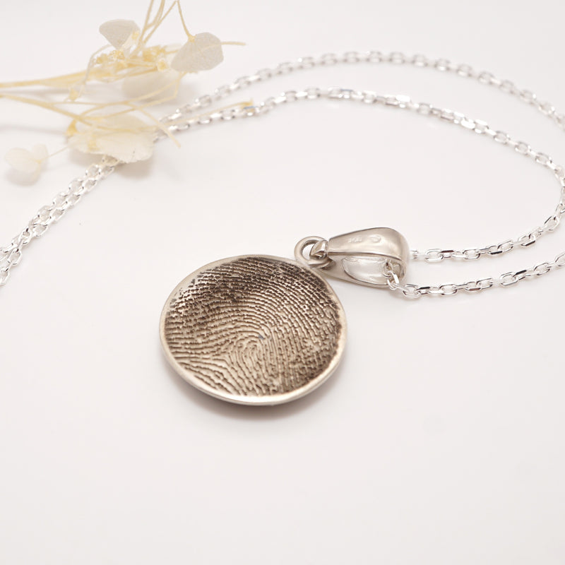 Sterling Silver Keepsake Pendant with Hair and Custom Engraved Back