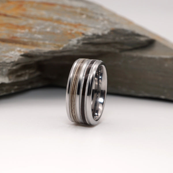Tungsten Double Channel Ring with Ashes or Hair