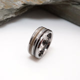 Tungsten Double Channel Ring with Ashes or Hair