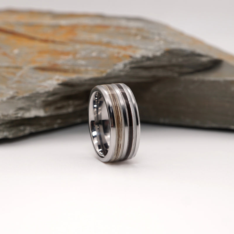 Tungsten Double Channel Ring with Ashes or Hair