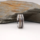 Tungsten Double Channel Ring with Ashes or Hair