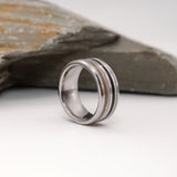 Tungsten Double Channel Ring with Ashes or Hair