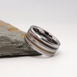 Tungsten Double Channel Ring with Ashes or Hair
