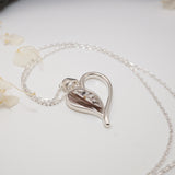 Sterling Silver Heart Memorial Pendant with Ashes or Hair