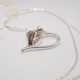Sterling Silver Heart Memorial Pendant with Ashes or Hair