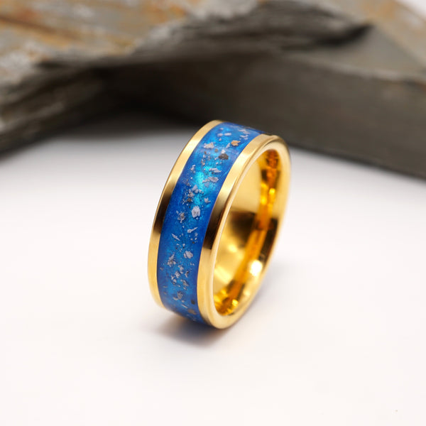 6mm Solid Gold Channel Ring with Ashes or Hair